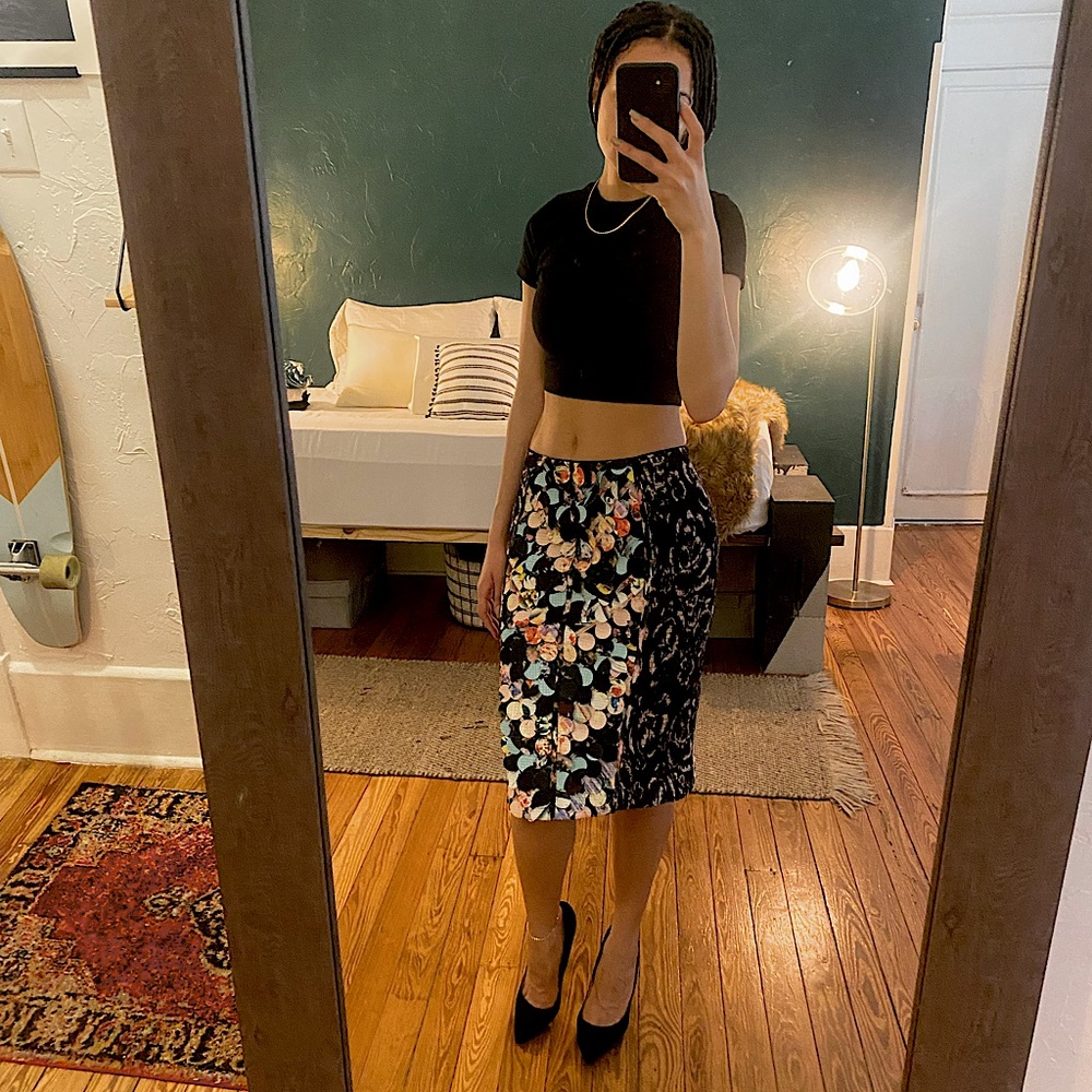 Anthropologie Byron Lars Beguile Paillette Size 6 Pencil Skirt